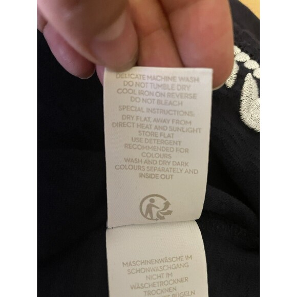 Boden Clemmie Dress Embroidered Floral Size 14L Navy Blue - Picture 11 of 11